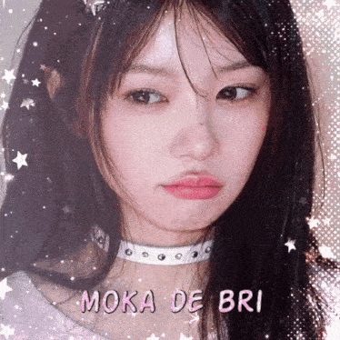 a picture of a girl with the name moka de bri written on it