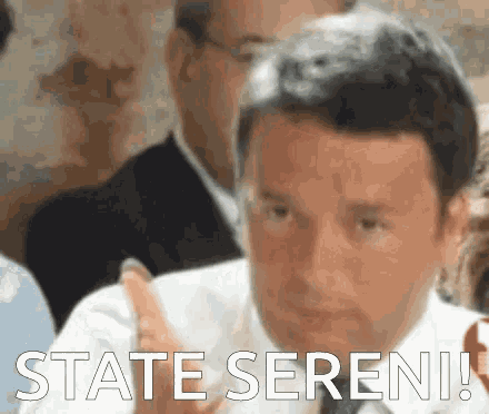 a man in a suit and tie is giving a thumbs up and says state sereni
