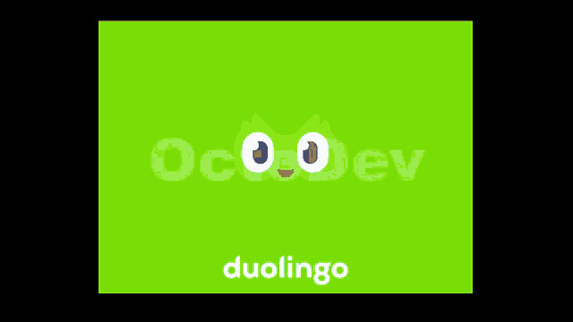 a logo for super duolingo with a cartoon character on it