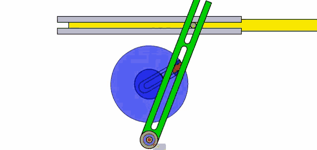 a drawing of a mechanical device with a blue circle in the middle of it