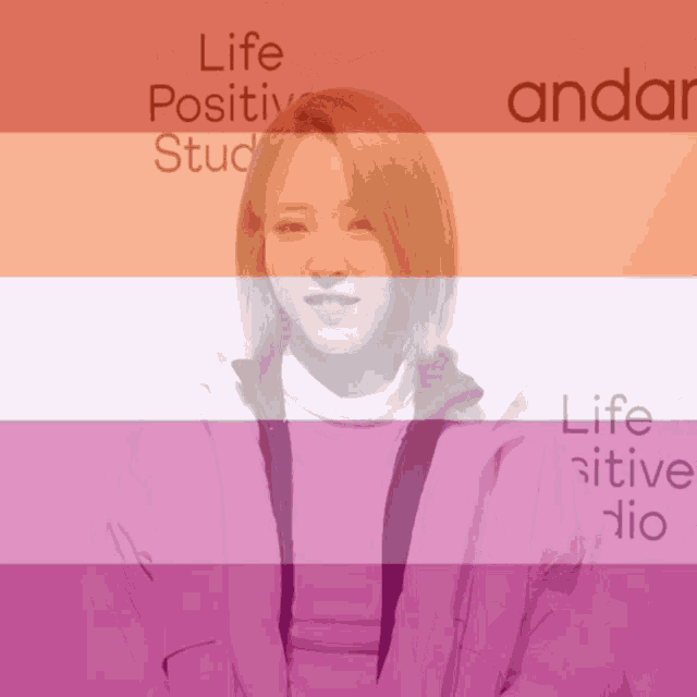 a picture of a woman with the words " life positive stud " on the bottom
