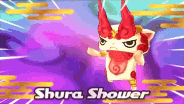 a screenshot of a video game with a character named shura shower