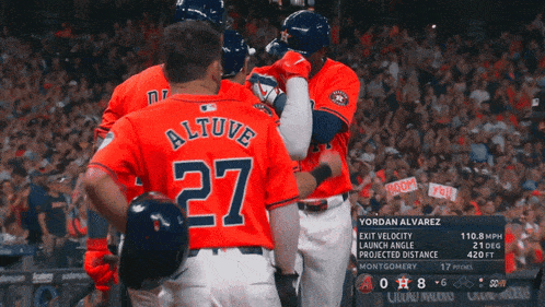 a baseball player with the number 27 on their back