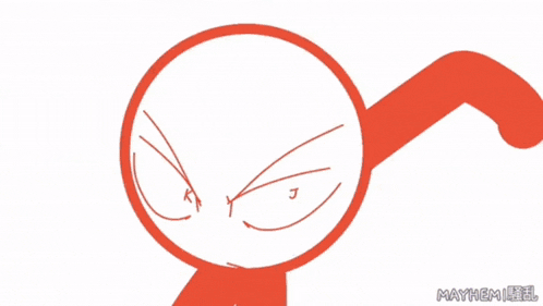 a cartoon drawing of a fist with the letter k on it