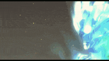 a dark background with a blue and white glow