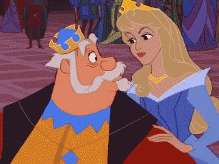 a cartoon of a king and a princess
