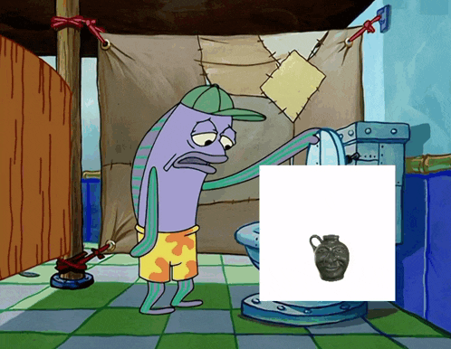 a cartoon of spongebob holding a piece of paper