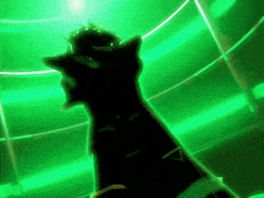 a silhouette of a chess piece with a crown on its head against a green background