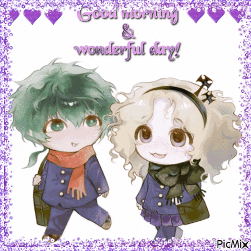 a good morning and wonderful day greeting card