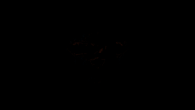 a black background with a rainbow of colors and a white object in the center