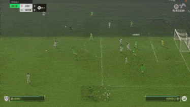 a soccer game is being played between asc and wob and the score is 3 to 0