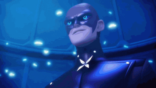 a man in a superhero costume with a butterfly on his chest