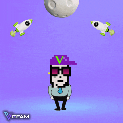 a cartoon character is standing in front of a purple background that says when hoon