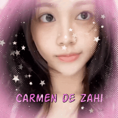 a picture of a girl with the name carmen de zahi written on it