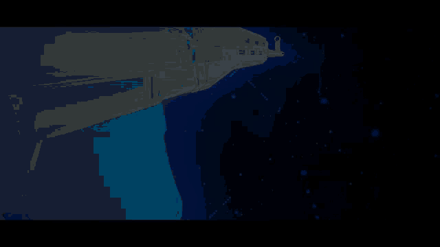 a computer generated image of a space ship flying through space