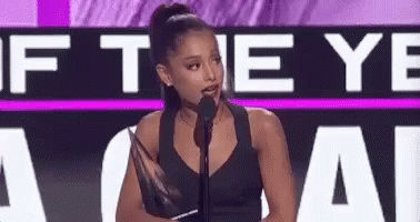 Ariana Grande Accepting Award GIF - Win Ariana Grande American Music Awards Live GIFs