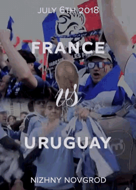 a poster that says france vs uruguay on july 6th 2018