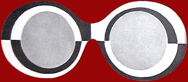 a pair of glasses with a red background