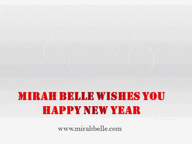 mirah belle wishes you a happy new year with a greeting card