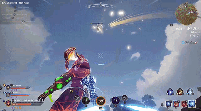 a screenshot of a video game shows a character named marcus aka apostl