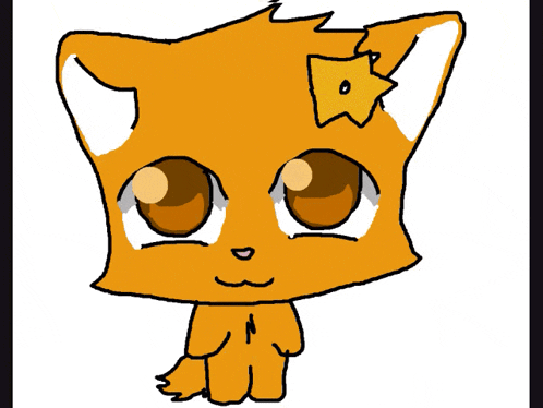 a drawing of a cat with a star in its head