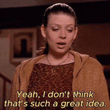 a woman in a leopard print top says yeah i don 't think that 's such a great idea