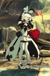 a video game character named elphie is holding a rose