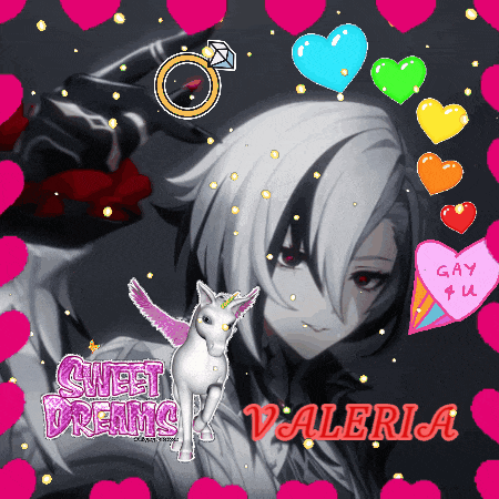 a picture of a girl with a unicorn and the words sweet dreams valeria