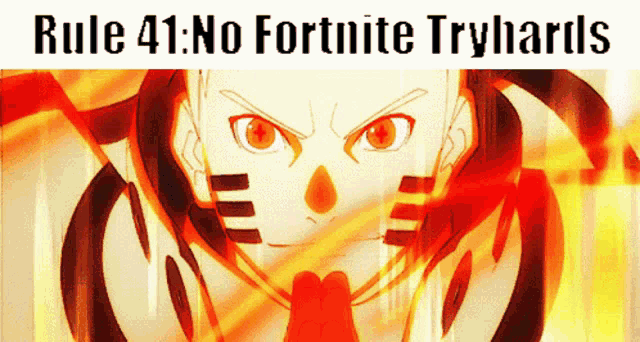 rule 41 no fortnite tryhards is written above a picture of a man