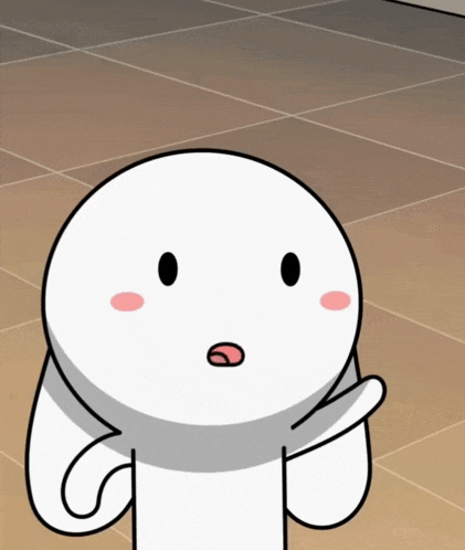a cartoon character with a surprised look on its face