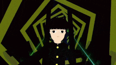 a cartoon character is standing in a dark room