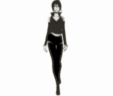 a woman in a crop top and black pants is walking .