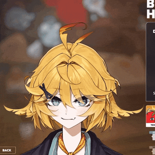 a close up of a girl 's face with the word back in the corner