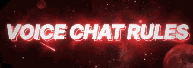 a banner that says voice chat rules in red