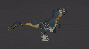 a cartoon drawing of a dragon with feathers on its head