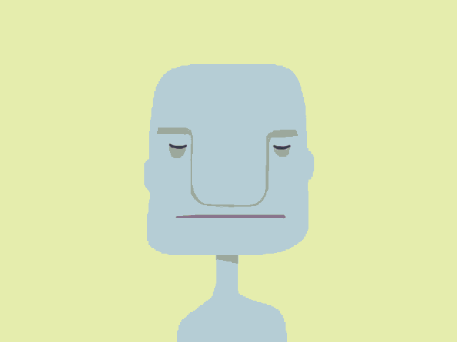 a cartoon drawing of a person in a circle with a smiley face