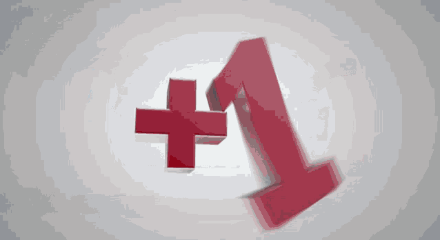 a red number 1 with a red cross in the middle