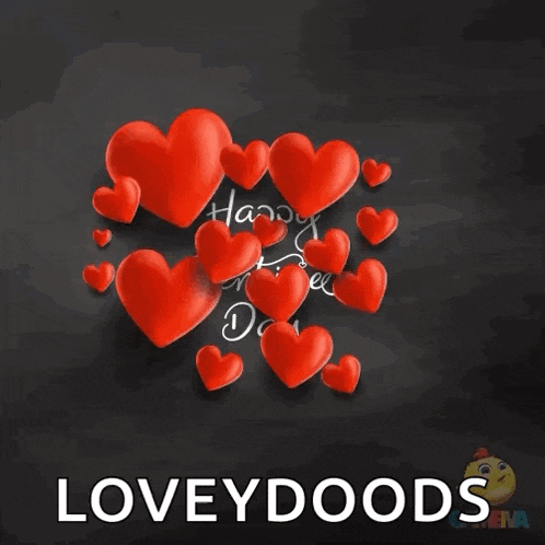 a happy valentine 's day loveydoods greeting card with red hearts