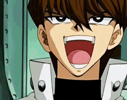 a cartoon character with his mouth open and his tongue sticking out