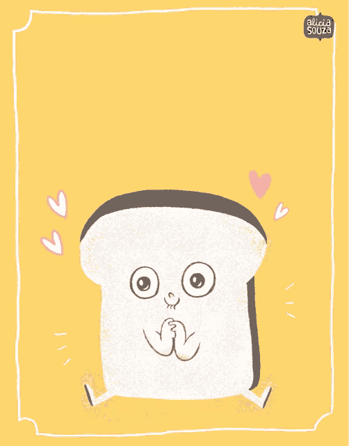 an illustration of a slice of toast with the words " i love you the toast " below it