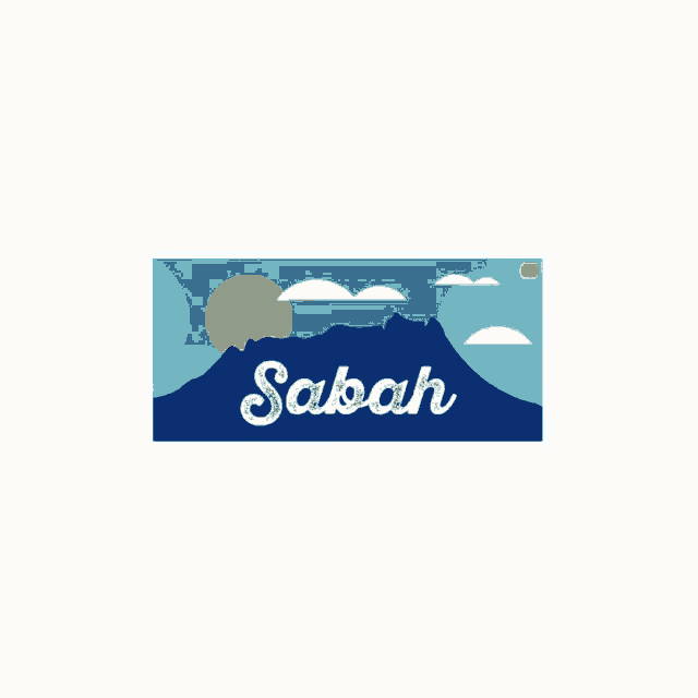 a picture of a mountain and the word sabah on it