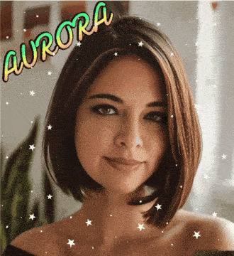 a woman with the name aurora written on her face