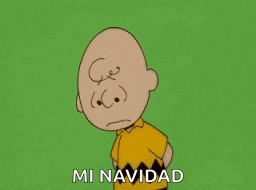 a cartoon of charlie brown says mi navidad .