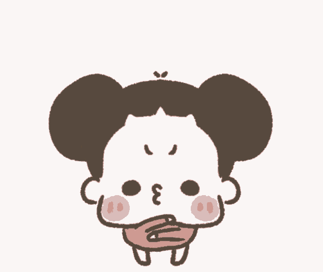 a cartoon drawing of a girl with the number 77 written on her head