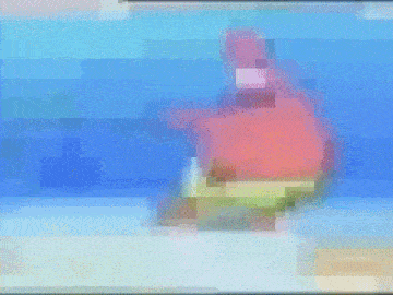 a blurry image of patrick star from the spongebob squarepants show