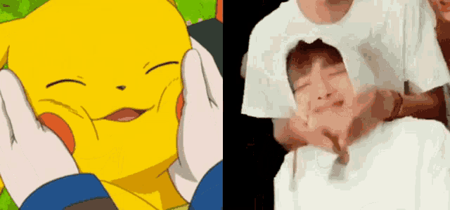 a picture of a cartoon character and a picture of a person