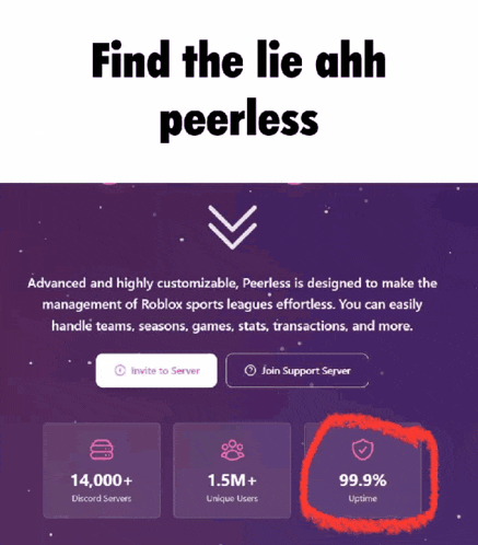 a website that says find the lie ahh peerless on the top