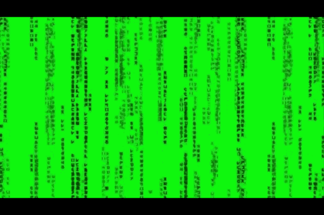 a green screen with a lot of lines of code on it