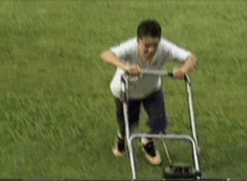 Mowing Grass Running While Mowing GIF - Mowing Grass Running While Mowing GIFs