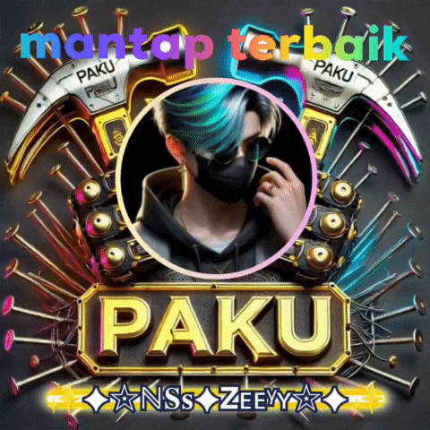 a man wearing a mask with the name paku on the bottom